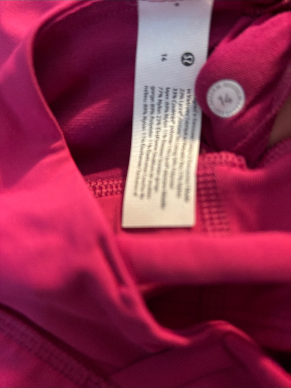 Lululemon Energy Bra Long Line B/C, Ripened Raspberry, Size 14 - Picture 5 of 5